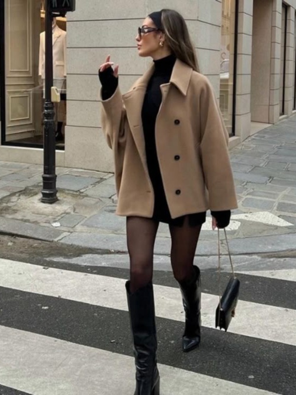 Zara Oversized Wool Coat Camel